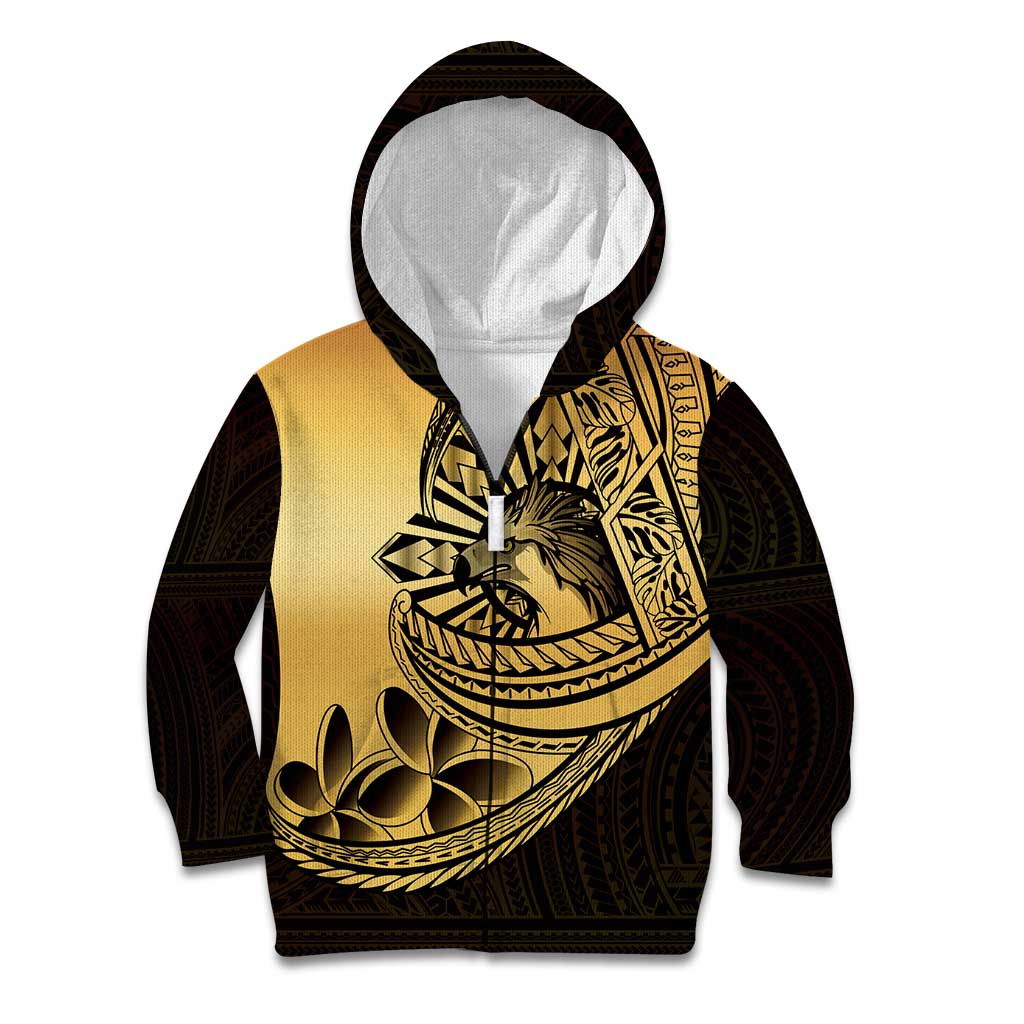 Philippines Eagle Sun Kid Hoodie Filipino Agila Polynesian Tattoo Gold Color