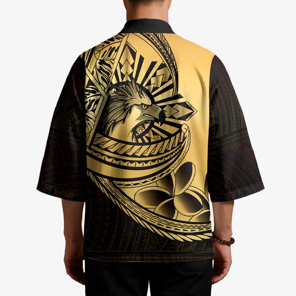 Philippines Eagle Sun Kimono Filipino Agila Polynesian Tattoo Gold Color