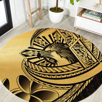 Philippines Eagle Sun Round Carpet Filipino Agila Polynesian Tattoo Gold Color