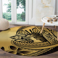 Philippines Eagle Sun Round Carpet Filipino Agila Polynesian Tattoo Gold Color