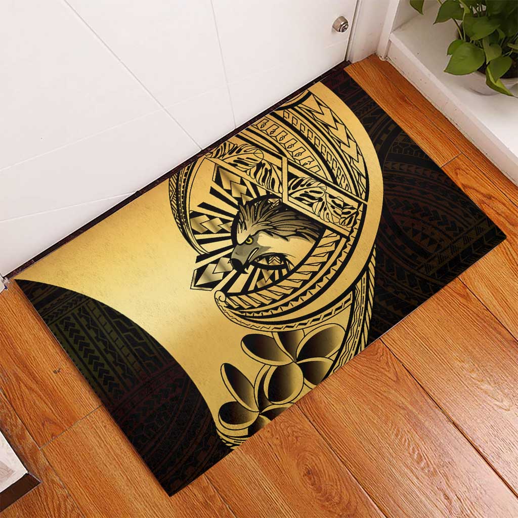 Philippines Eagle Sun Rubber Doormat Filipino Agila Polynesian Tattoo Gold Color
