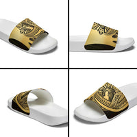 Philippines Eagle Sun Slide Sandals Filipino Agila Polynesian Tattoo Gold Color