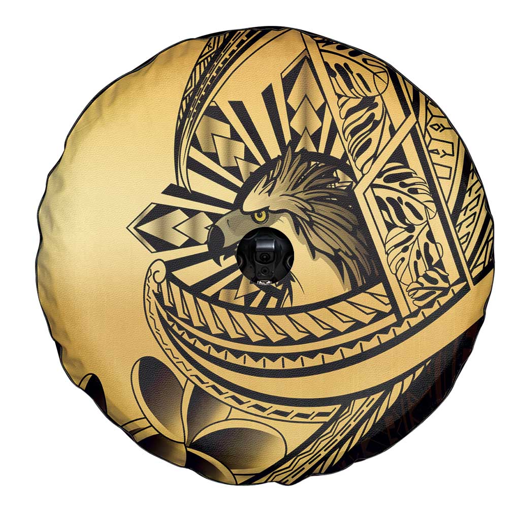 Philippines Eagle Sun Spare Tire Cover Filipino Agila Polynesian Tattoo Gold Color