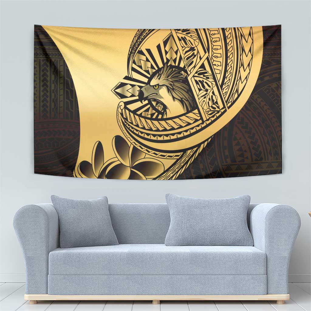 Philippines Eagle Sun Tapestry Filipino Agila Polynesian Tattoo Gold Color