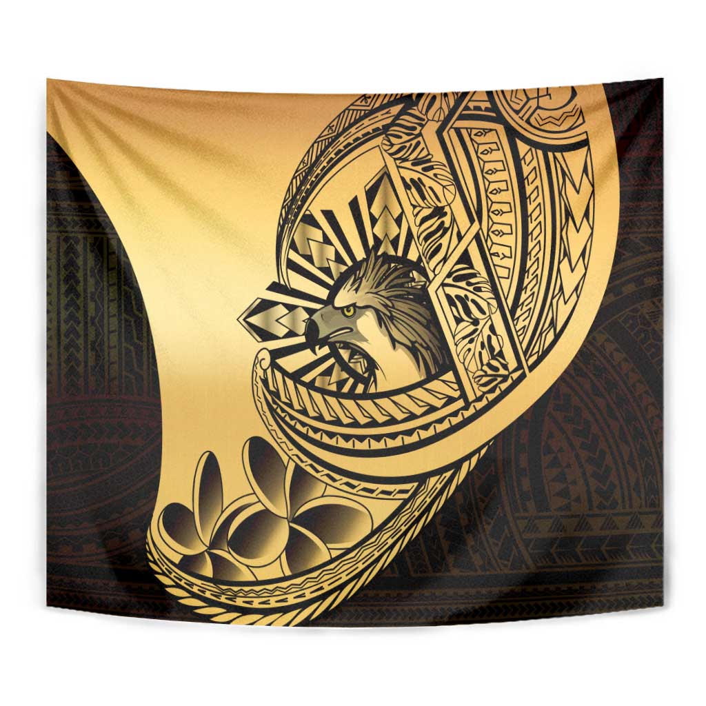 Philippines Eagle Sun Tapestry Filipino Agila Polynesian Tattoo Gold Color