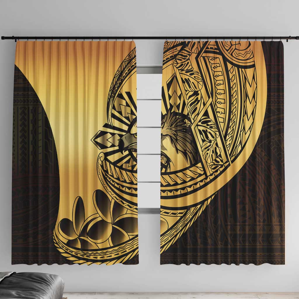 Philippines Eagle Sun Window Curtain Filipino Agila Polynesian Tattoo Gold Color