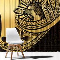Philippines Eagle Sun Window Curtain Filipino Agila Polynesian Tattoo Gold Color