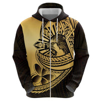 Philippines Eagle Sun Zip Hoodie Filipino Agila Polynesian Tattoo Gold Color