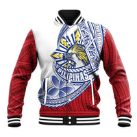Philippines Eagle Sun Baseball Jacket Filipino Agila Polynesian Tattoo Flag Color