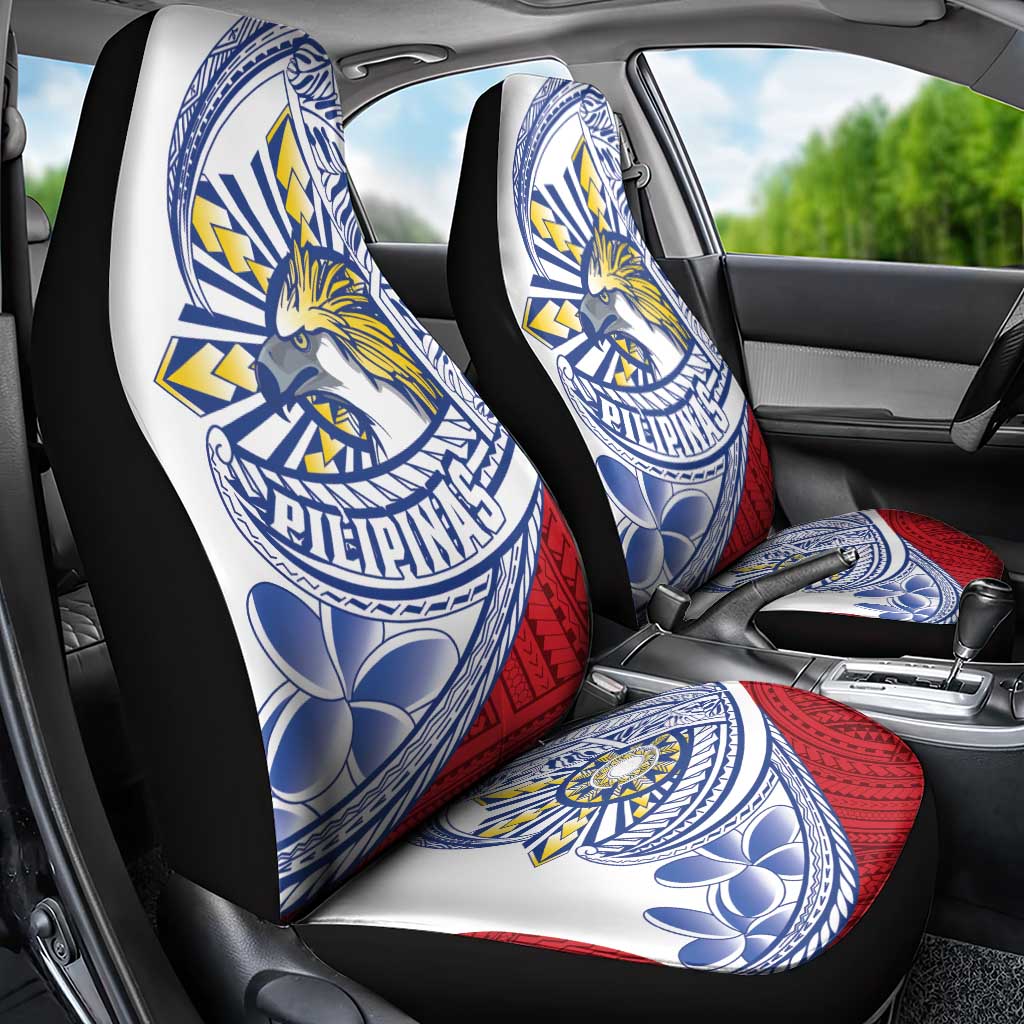 Philippines Eagle Sun Car Seat Cover Filipino Agila Polynesian Tattoo Flag Color