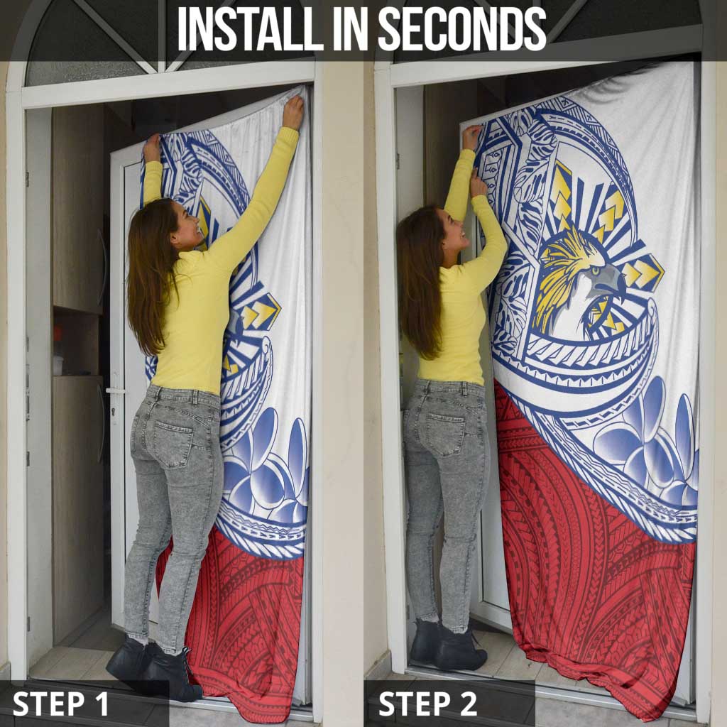 Philippines Eagle Sun Door Cover Filipino Agila Polynesian Tattoo Flag Color