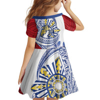 Philippines Eagle Sun Family Matching Off Shoulder Maxi Dress and Hawaiian Shirt Filipino Agila Polynesian Tattoo Flag Color LT14 - Polynesian Pride