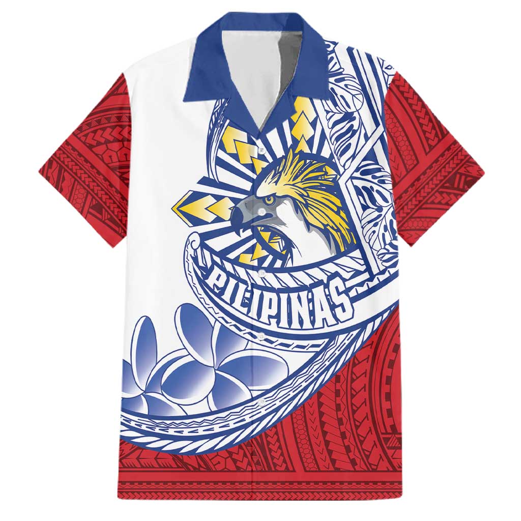 Philippines Eagle Sun Family Matching Puletasi and Hawaiian Shirt Filipino Agila Polynesian Tattoo Flag Color LT14 Dad's Shirt - Short Sleeve Red - Polynesian Pride
