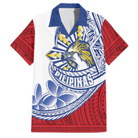 Philippines Eagle Sun Family Matching Puletasi and Hawaiian Shirt Filipino Agila Polynesian Tattoo Flag Color LT14 Dad's Shirt - Short Sleeve Red - Polynesian Pride