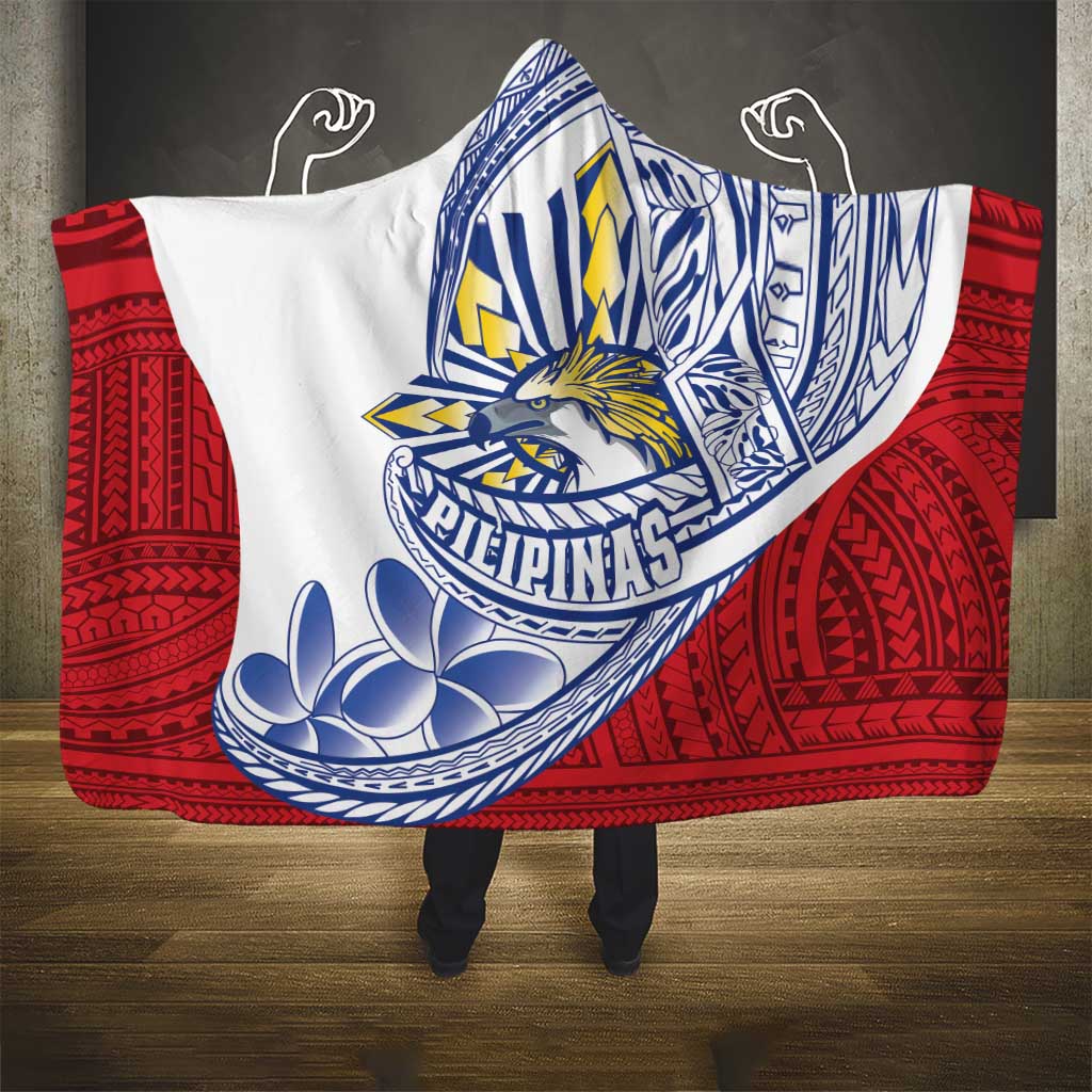 Philippines Eagle Sun Hooded Blanket Filipino Agila Polynesian Tattoo Flag Color