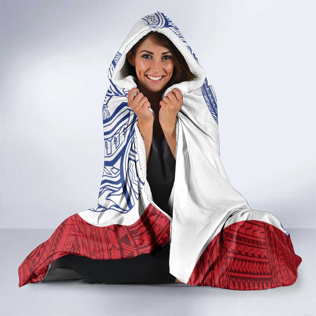 Philippines Eagle Sun Hooded Blanket Filipino Agila Polynesian Tattoo Flag Color