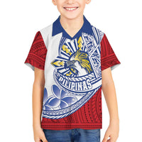 Philippines Eagle Sun Kid Hawaiian Shirt Filipino Agila Polynesian Tattoo Flag Color