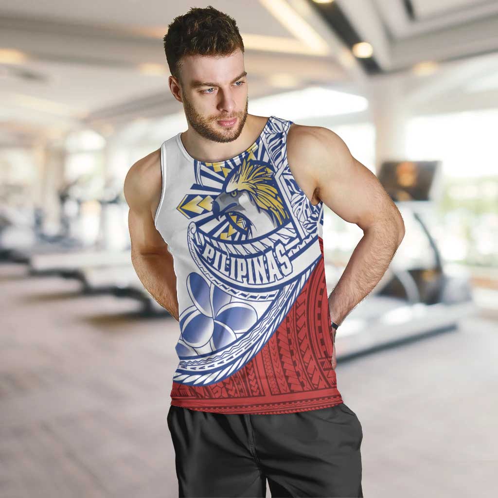 Philippines Eagle Sun Men Tank Top Filipino Agila Polynesian Tattoo Flag Color