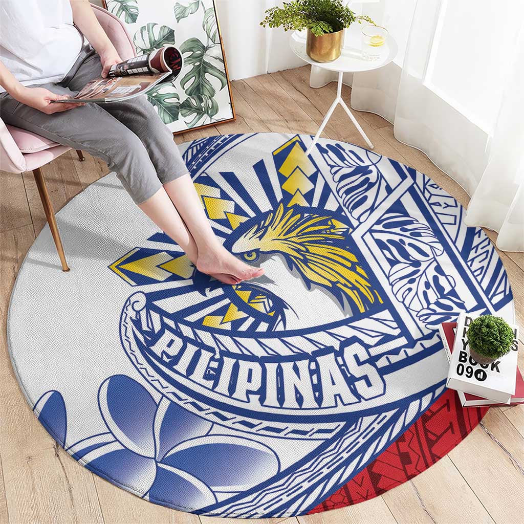 Philippines Eagle Sun Round Carpet Filipino Agila Polynesian Tattoo Flag Color