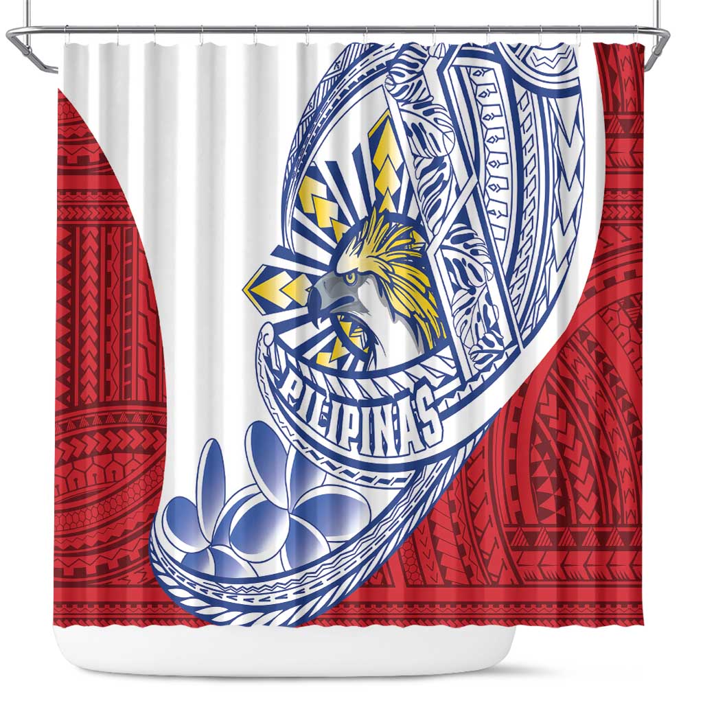 Philippines Eagle Sun Shower Curtain Filipino Agila Polynesian Tattoo Flag Color