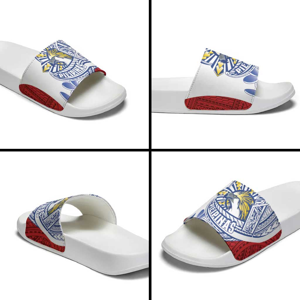 Philippines Eagle Sun Slide Sandals Filipino Agila Polynesian Tattoo Flag Color