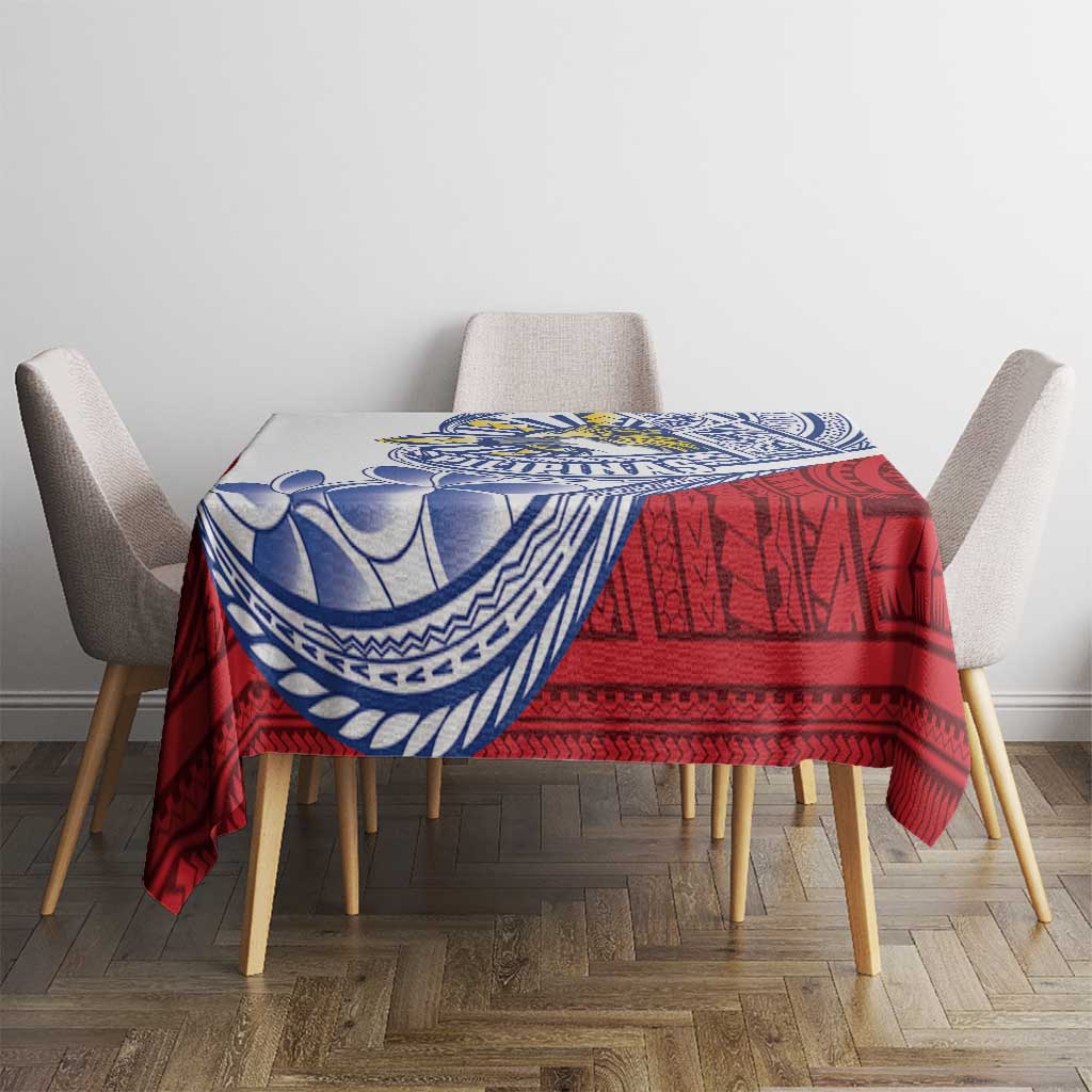 Philippines Eagle Sun Tablecloth Filipino Agila Polynesian Tattoo Flag Color