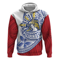 Philippines Eagle Sun Zip Hoodie Filipino Agila Polynesian Tattoo Flag Color
