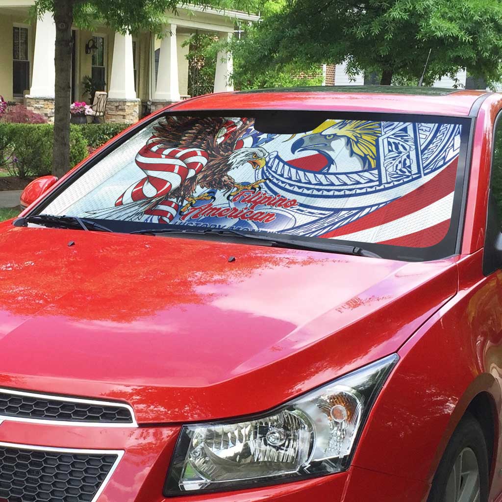 Filipino American History Month Auto Sun Shade Philippines Agila USA Eagle Mix Flag