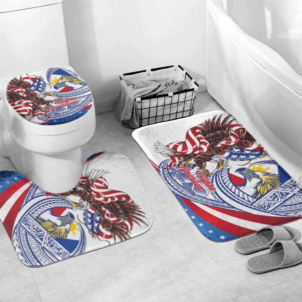 Filipino American History Month Bathroom Set Philippines Agila USA Eagle Mix Flag