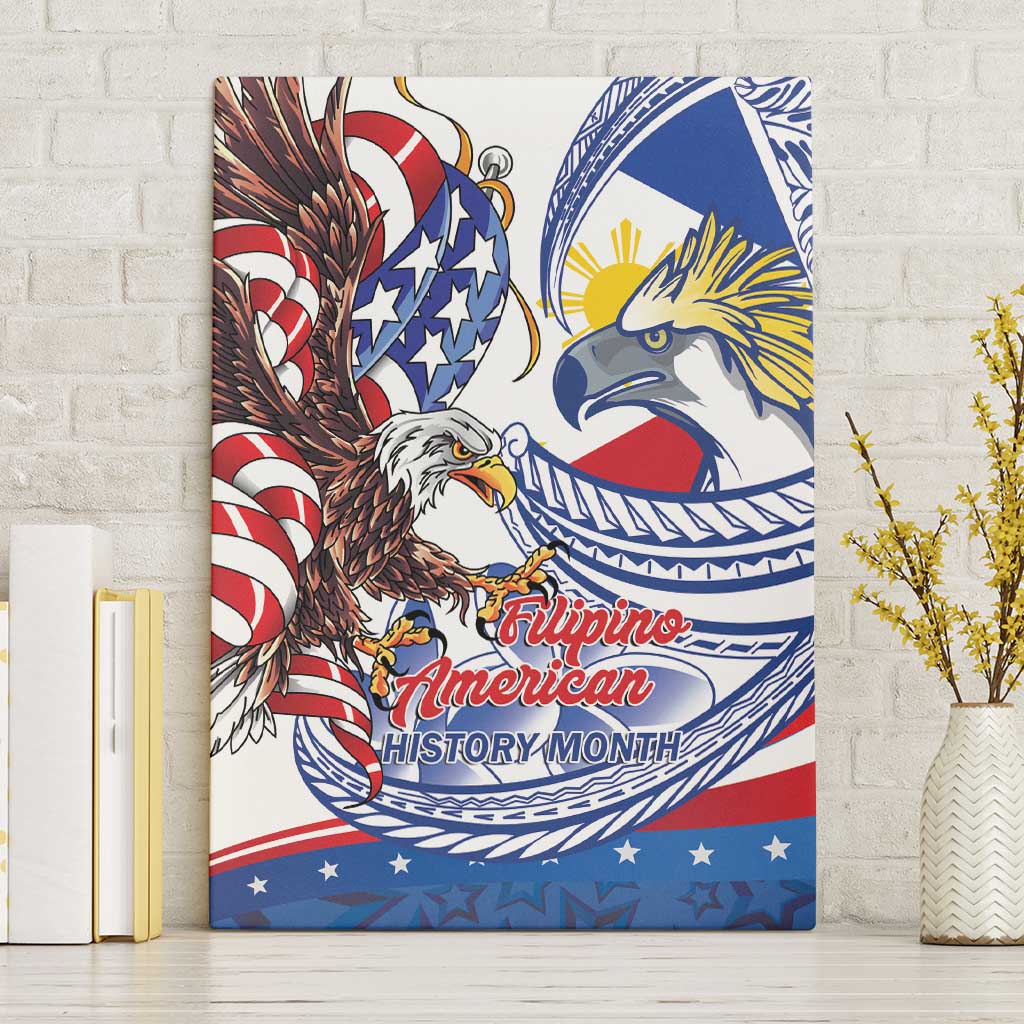 Filipino American History Month Canvas Wall Art Philippines Agila USA Eagle Mix Flag
