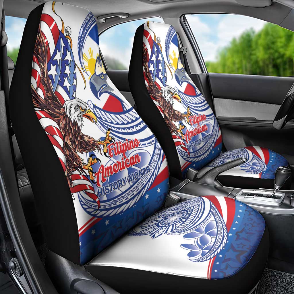 Filipino American History Month Car Seat Cover Philippines Agila USA Eagle Mix Flag