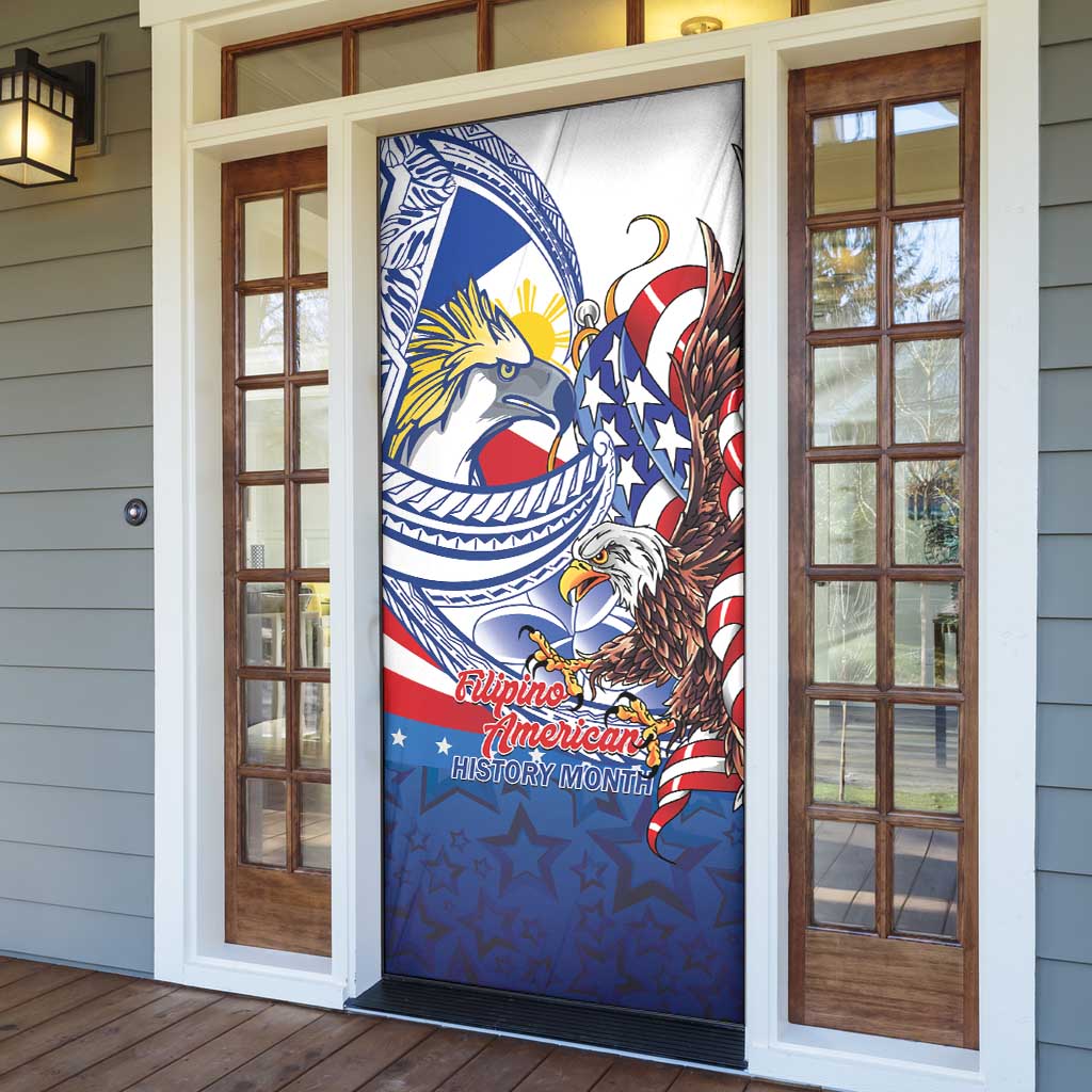 Filipino American History Month Door Cover Philippines Agila USA Eagle Mix Flag