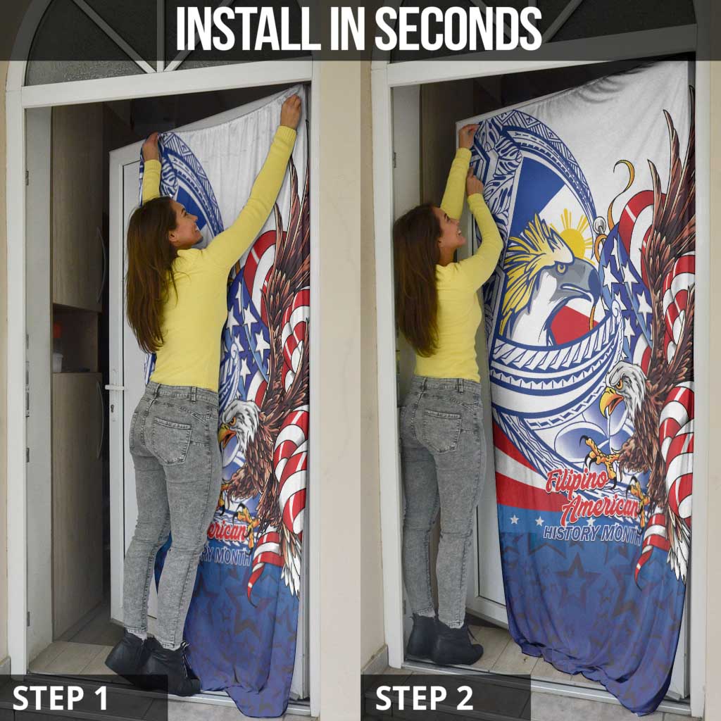 Filipino American History Month Door Cover Philippines Agila USA Eagle Mix Flag