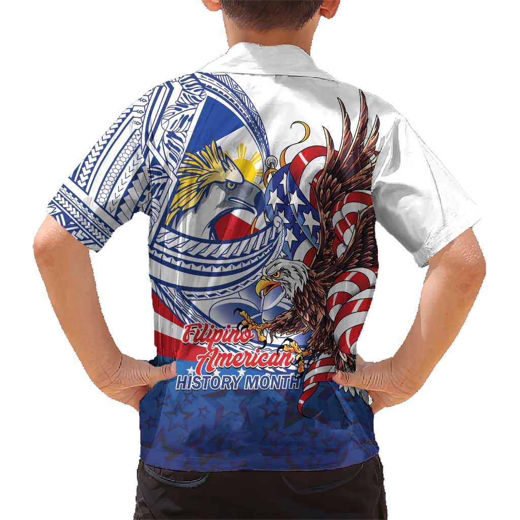 Filipino American History Month Family Matching Short Sleeve Bodycon Dress and Hawaiian Shirt Philippines Agila USA Eagle Mix Flag LT14 - Polynesian Pride