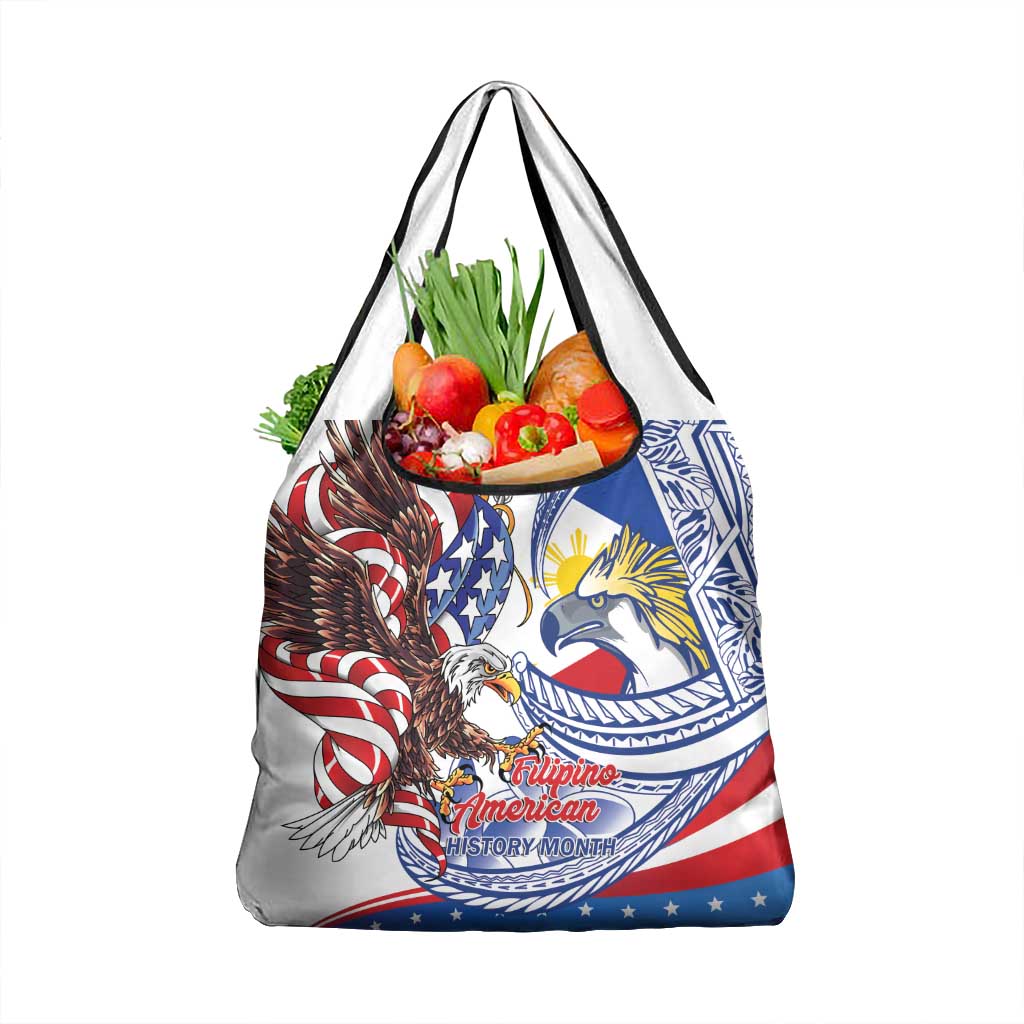 Filipino American History Month Grocery Bag Philippines Agila USA Eagle Mix Flag