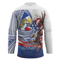 Filipino American History Month Hockey Jersey Philippines Agila USA Eagle Mix Flag