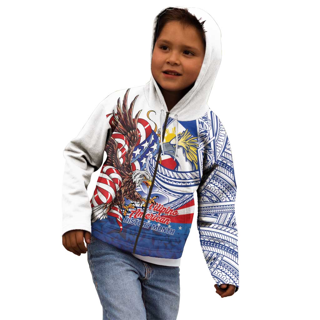 Filipino American History Month Kid Hoodie Philippines Agila USA Eagle Mix Flag