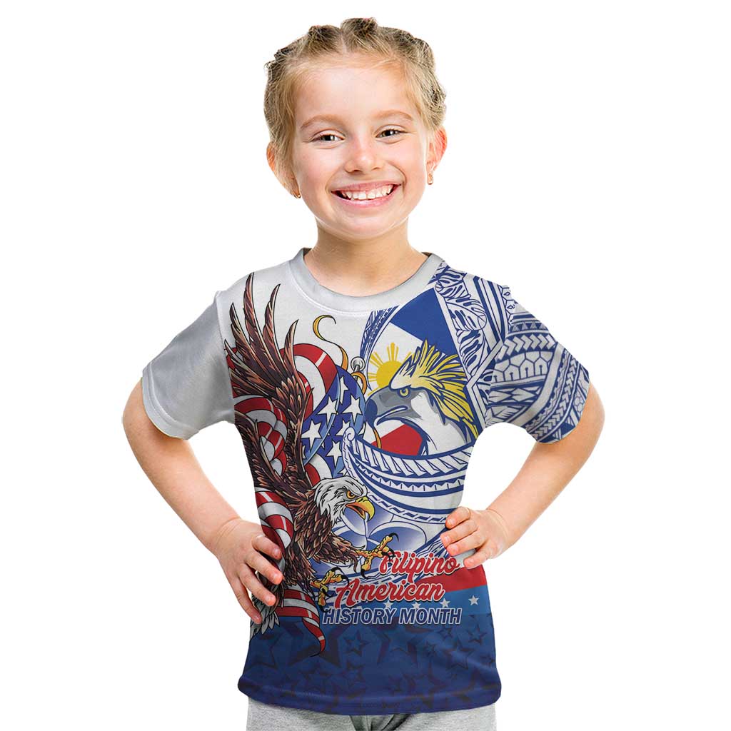 Filipino American History Month Kid T Shirt Philippines Agila USA Eagle Mix Flag