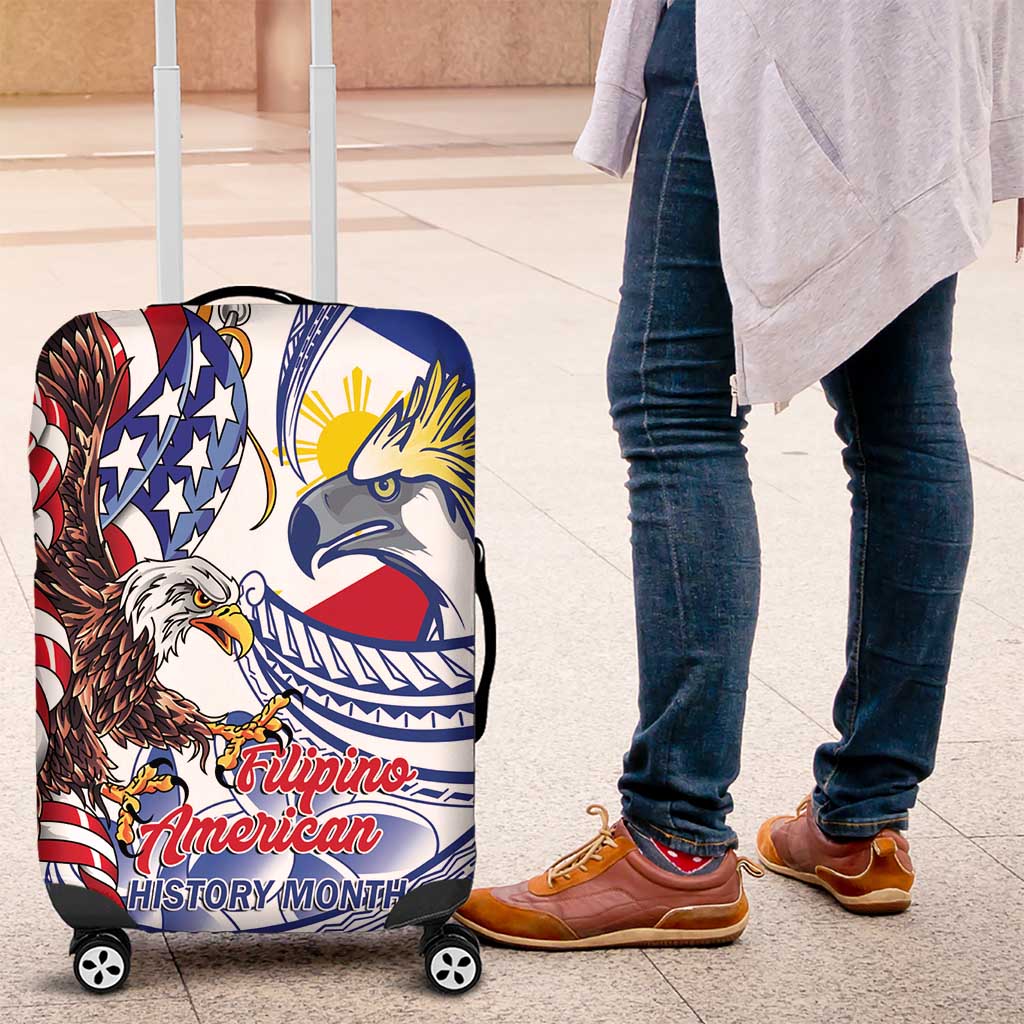 Filipino American History Month Luggage Cover Philippines Agila USA Eagle Mix Flag