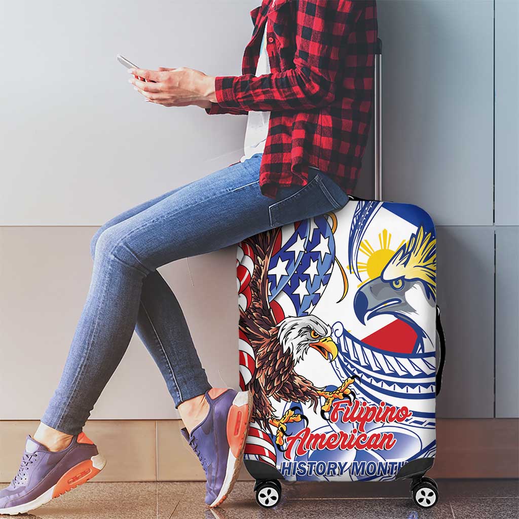 Filipino American History Month Luggage Cover Philippines Agila USA Eagle Mix Flag