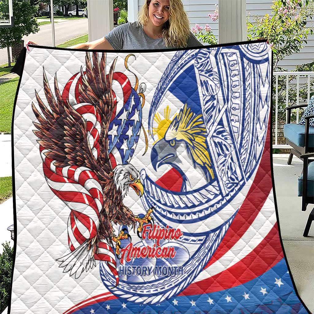 Filipino American History Month Quilt Philippines Agila USA Eagle Mix Flag