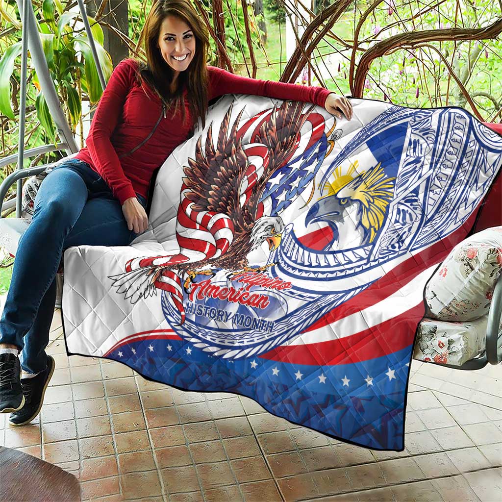 Filipino American History Month Quilt Philippines Agila USA Eagle Mix Flag
