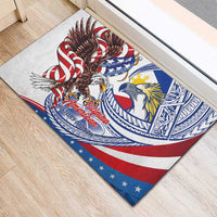 Filipino American History Month Rubber Doormat Philippines Agila USA Eagle Mix Flag