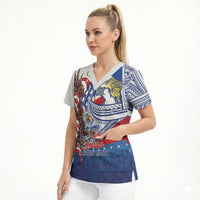 Filipino American History Month Scrub Top Philippines Agila USA Eagle Mix Flag
