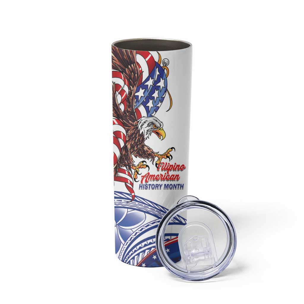 Filipino American History Month Skinny Tumbler Philippines Agila USA Eagle Mix Flag LT14 - Polynesian Pride