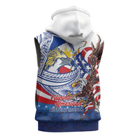 Filipino American History Month Sleeveless Zip Hoodie Philippines Agila USA Eagle Mix Flag