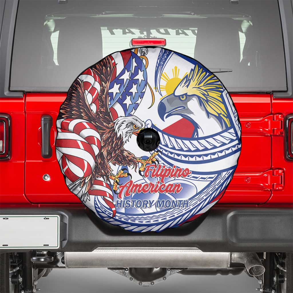 Filipino American History Month Spare Tire Cover Philippines Agila USA Eagle Mix Flag