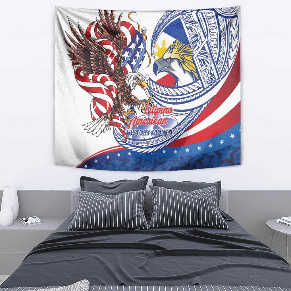 Filipino American History Month Tapestry Philippines Agila USA Eagle Mix Flag