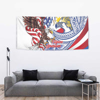 Filipino American History Month Tapestry Philippines Agila USA Eagle Mix Flag