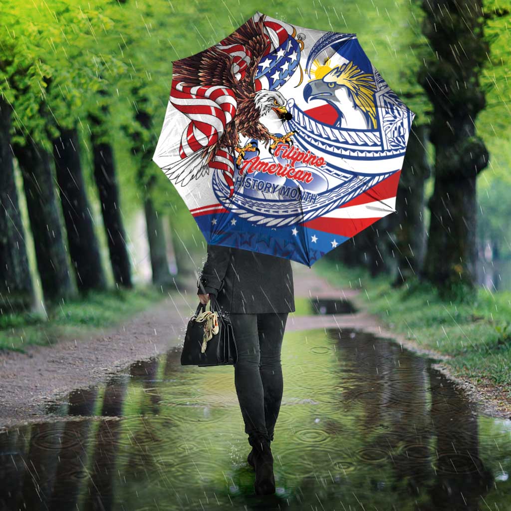 Filipino American History Month Umbrella Philippines Agila USA Eagle Mix Flag